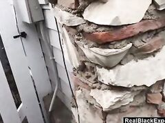 POV Black strips and fuck outdoors