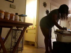 Thick ebony milf voyeur fuck