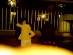 me getting public HJ by asian girl next to friend while other friend tapes it