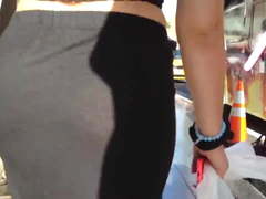 See Thru- Black skirt babe