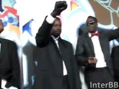 Pornstar Jessie Volt got in the blow bang full of big black cocks