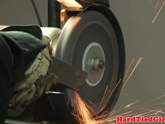 Redhead bdsm sub dominated by black master