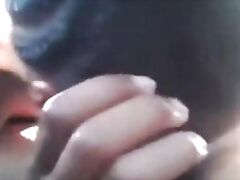 Black amateur teen Melinda deepthroating in car