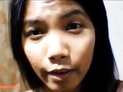 HD 9 weeks pregnant thai asian teen get anal creampie in black leather new