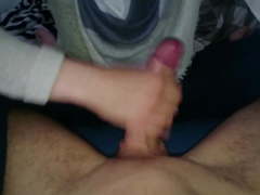 Black sockjob and handjob