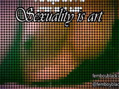 Femboy plays with nipples for 5 min artistic video render
