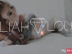 Busty Tattooed Babe Rides a Huge Dildo