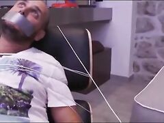 Hot housewive f. fucked by ghetto intruders infront of husband