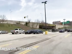 TESSA TASTY using my clit sucker on a public train