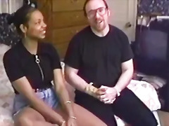 Vintage ebony amateur bouncing on hard cock