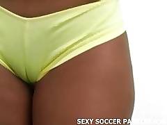 Beautiful black Togolese football hottie teasing