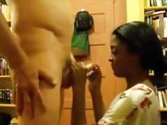 My black student suck my white cock in library