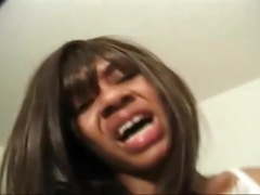 Cumshot in big Hairy ebony pussy