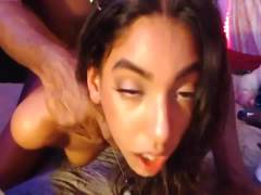 Anal fucking and creampie on cam