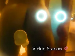 Tight Black Cutie fucks her Dildo From The Back