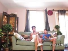 Alt ebony girlfriend fucks huge dick